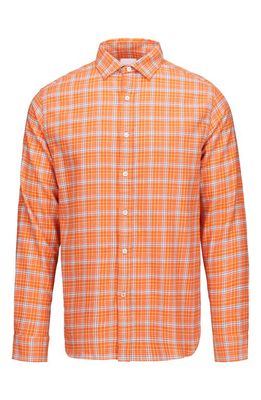 Swims Neath Plaid Flannel Button-Up Shirt in Swims Orange