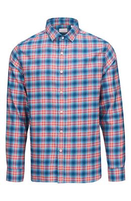 Swims Newport Plaid Flannel Button-Up Shirt in Blue Skies