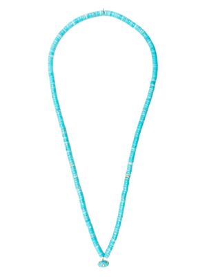 Sydney Evan 14kt white gold turquoise and diamond bead necklace - Blue