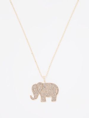 Sydney Evan - Elephant Xl Diamond & 14kt Gold Necklace - Womens - Gold Multi