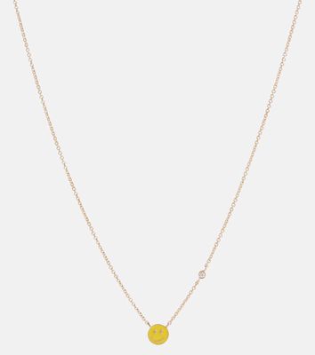 Sydney Evan Happy Face 14kt gold necklace with diamond