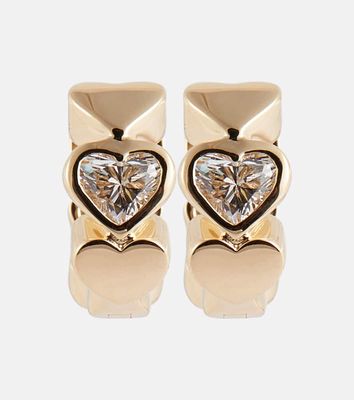 Sydney Evan Heart Diamond 14kt gold hoop earrings