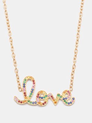 Sydney Evan - Love Ruby, Sapphire, Emerald & 14kt Gold Necklace - Womens - Multi