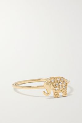 Sydney Evan - Mini Elephant 14-karat Gold Diamond Ring - 7