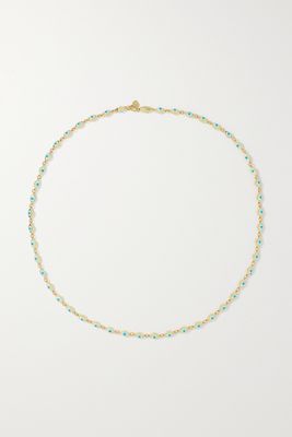 Sydney Evan - Mini Evil Eye 14-karat Gold Enamel Necklace - one size