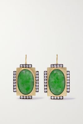 Sylva & Cie - 18-karat Gold, Jade And Diamond Earrings - one size