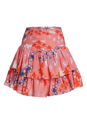 Syra Floral Ruffled Miniskirt