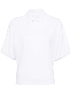 System asymmetric cotton polo shirt - White