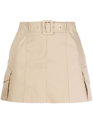 System belted mini skirt - Brown