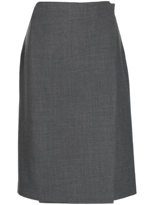 System concealed-fastening wool blend skirt - Grey