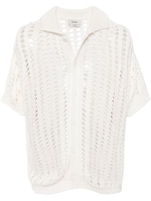 System crochet-knit cotton cardigan - White