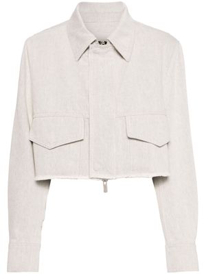 System cropped cotton jacket - Neutrals