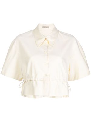 System drawstring short-sleeve cotton shirt - Yellow