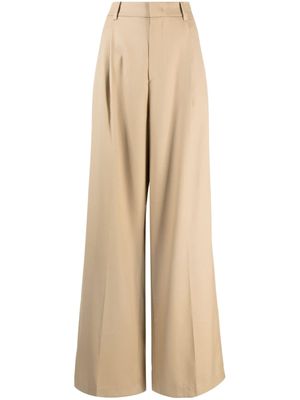 System high-rise wide-leg trousers - Brown