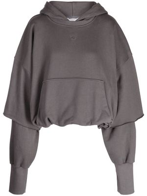 System layered-design cotton hoodie - Grey
