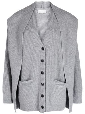 System layered-design wool cardigan - Grey
