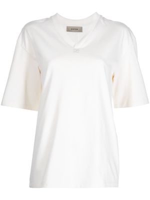 System logo-embroidered V-neck T-shirt - White