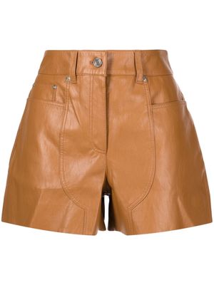 System logo-patch mid-rise shorts - Brown
