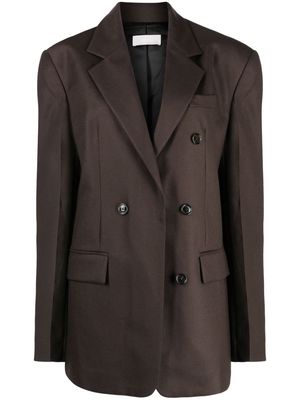 System notched-lapels wool blazer - Brown