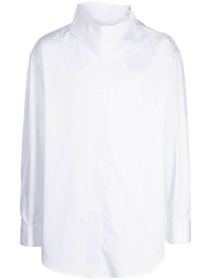 System oversized-pointed collar cotton shirt - White
