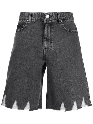 System raw-cut denim shorts - Grey