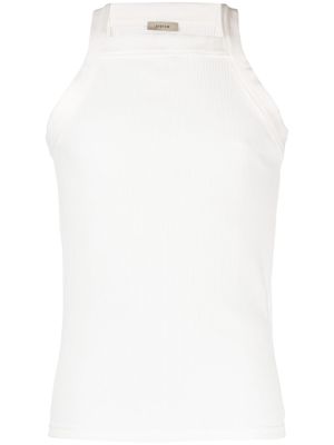 System ribbed-knit sleeveless tank top - White