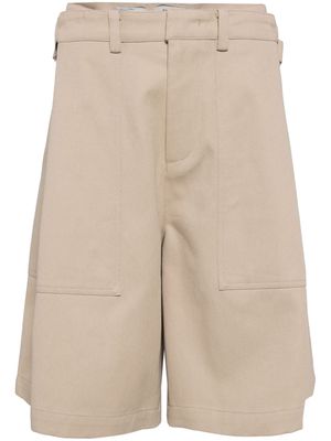 System straight-leg cotton bermuda shorts - Brown