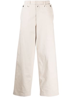 System straight-leg cotton trousers - Brown