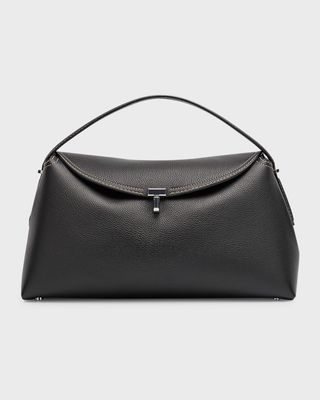 T-Lock Top Handle Bag in Pebble Grain Leather