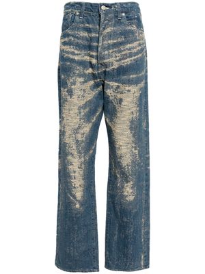 Taakk bleached-effect straight-leg jeans - Blue