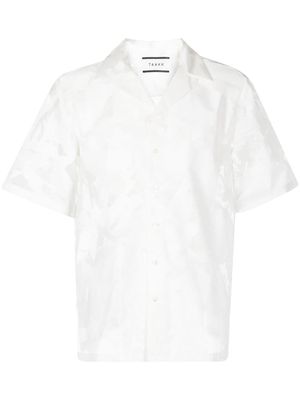 Taakk devoré-effect semi-sheer shirt - White