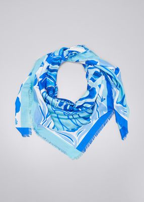Tabacco Butterfly Silk-Blend Scarf