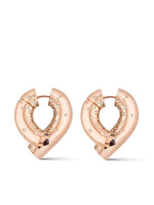 Tabayer 18kt rose gold large Oera diamond hoop earrings - Pink