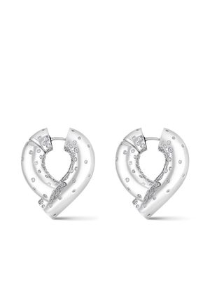 Tabayer 18kt white gold Large Oera diamond hoop earrings - Silver