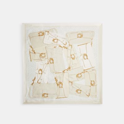 Tabby Bag Print Silk Square Scarf