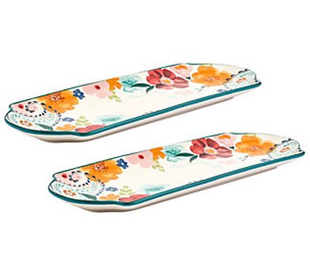 Tabletops Dolly Parton 15" Paisley Floral Serve Tray, Set of 2