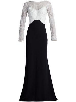 Tadashi Shoji A-line long sleeve gown - Black