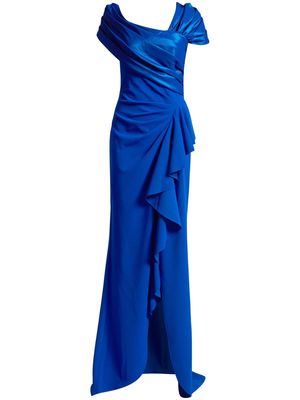 Tadashi Shoji asymmetric draped gown - Blue