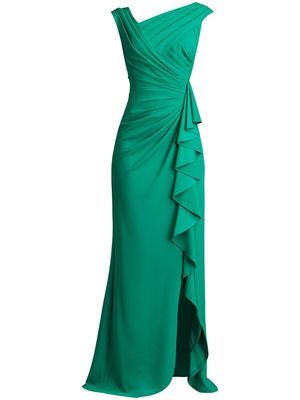 Tadashi Shoji asymmetric tiered design gown - Green