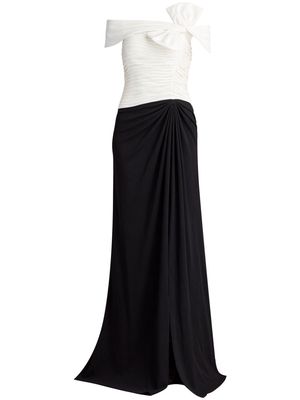 Tadashi Shoji boat neck bow detailing dress - Black