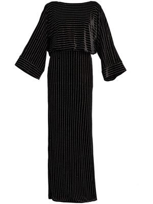 Tadashi Shoji Dionne rhinestone-embellished velvet gown - Black