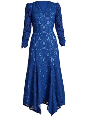 Tadashi Shoji lace-panel maxi dress - Blue