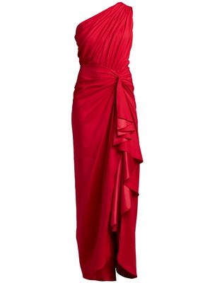Tadashi Shoji one-shoulder ruched dress - Red