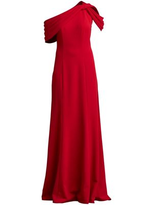 Tadashi Shoji pleat-detail fitted gown - Red