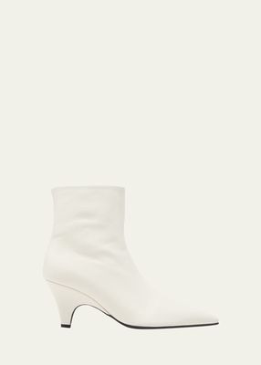 Tae-Ri Curvy Leather Ankle Boots