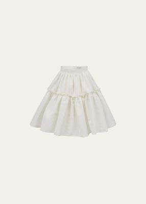 Tafetta Gathered Babydoll Mini Skirt