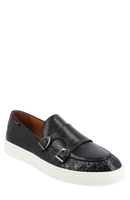 TAFT 365 Leather Double Monk Strap Loafer in Black