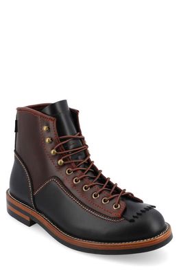 TAFT 365 Leather Lug Sole Boot in Black/Cherry