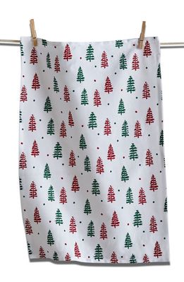 tag Trees Christmas Cracker Dish Towel in Red/Green Multi