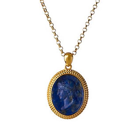 Tagliamonte 18K Gold Plated Lapis Cameo Pend ant w/ Chain